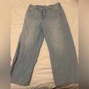 Madewell Women's Wide Leg Crop Jeans in Light Blue